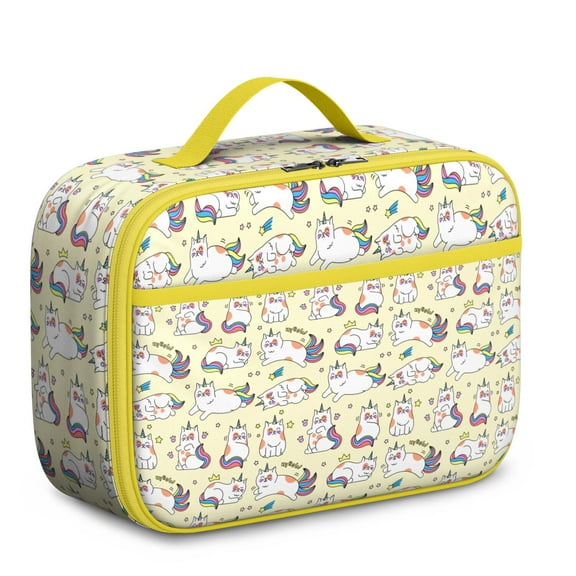 Heart-shaped Unicorn Lunch Bag – Minimalist Rainbow and Stars Insulated Bento Tote for Trendy Families