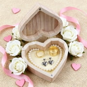 Heart-shaped Wooden Jewelry Case, Retro Storage Box for Women, Small Makeup Organizer, Wood Craft Box, Valentines Day Wooden Heart-shaped Jewelry Box, for Home Decor and Gifts