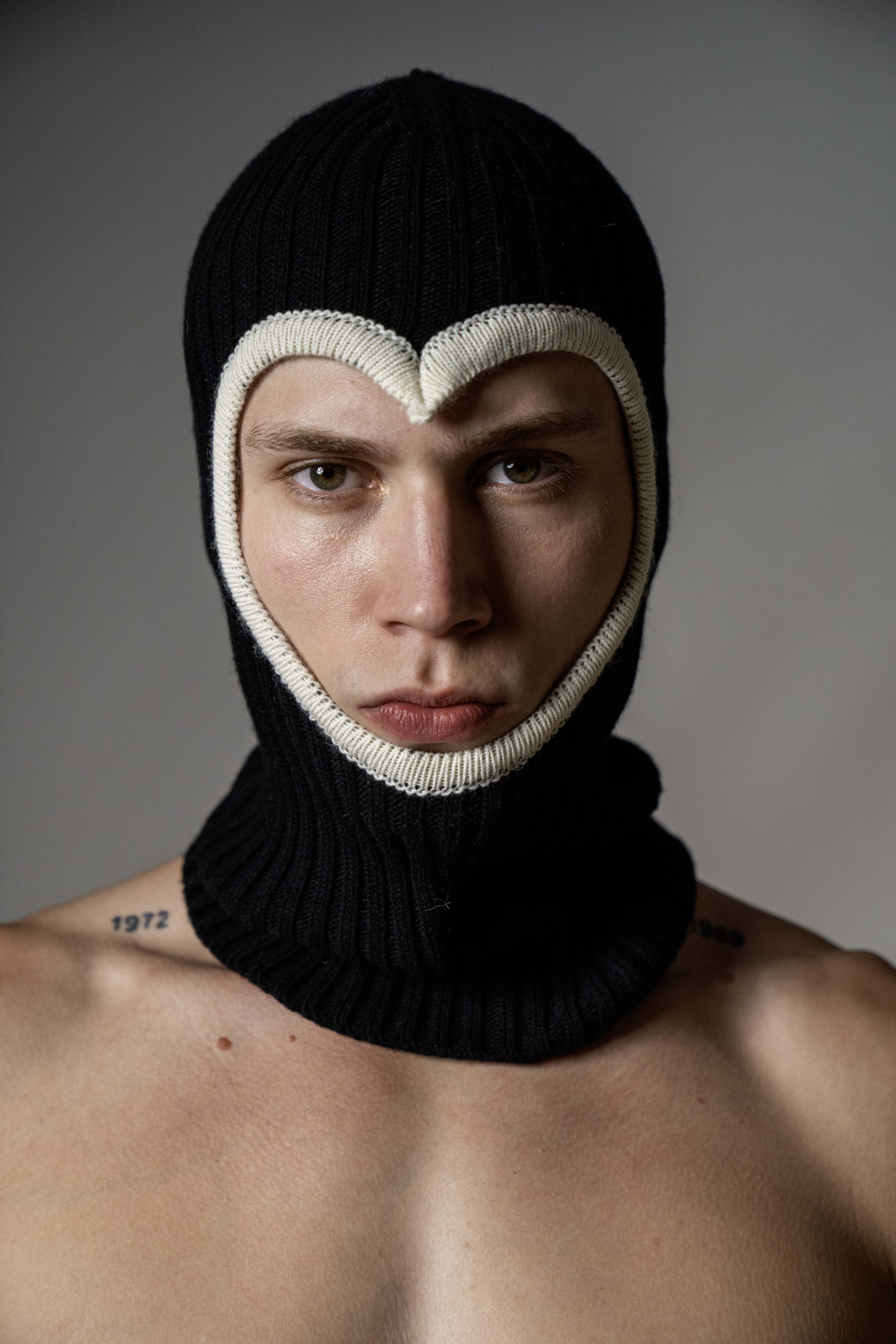 Heart shaped balaclava ski mask beanie cap hat designer style mask for winter and motor bike handmade with love
