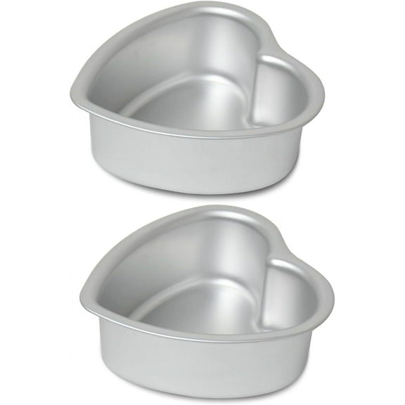 Heart-shaped cake pan, heart-shaped cake tin, aluminum, 6-inch heart-shaped, 8-inch heart-shaped, for weddings, parties, family and other occasions cake (6 x 3 Inch,Set of 2)