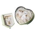 thumbnail image 1 of Heart-shaped rose eternal flower ring box-wedding gift diamond ring jewelry storage box-green, 1 of 5