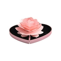 Heart-shaped rose rotating ring box Creative flower lifting proposal ring box