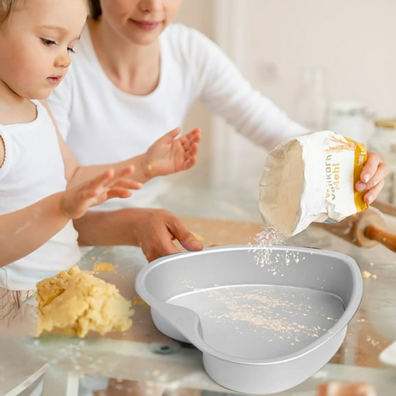 Heart-shaped straight bread mold, solid bottom baking pan for loaves and cakes