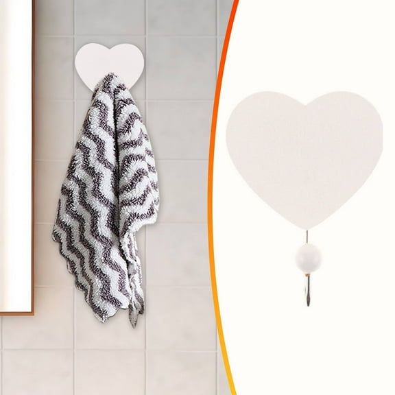 Heart-shaped wooden wall hook Heart Shaped Wall Hook Stamped Hook Can Be Used To Keys Scarves Etc. Smooth White