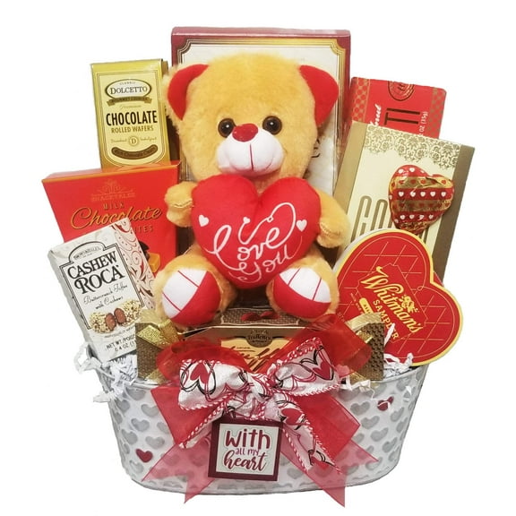 Heart to Heart Valentine's Day Gift Basket - For her - For him