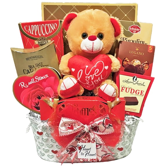 Heart to Heart Valentine's Day Gift Basket - For her - For him