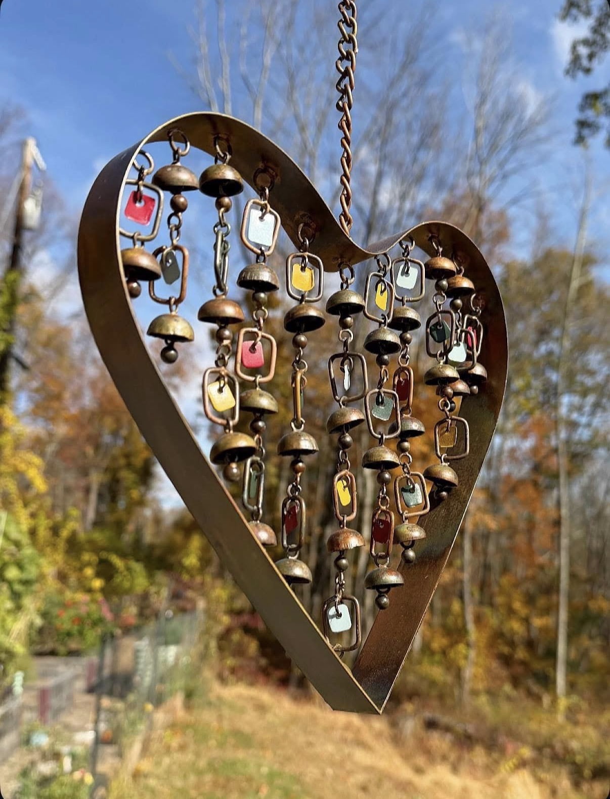 Heart with Dangles Ornament and Wind Chime, 9"