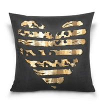 Heart with Leopard Throw Pillow Covers Couch Pillowcases Decor for Bed Sofa 18" x 18"