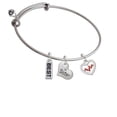 thumbnail image 1 of Heart with Red Crystal Heartbeat Sister Heart Expandable Bangle Bracelet, 1 of 1