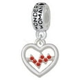 thumbnail image 1 of Heart with Red Crystal Heartbeat - Wonder Woman Charm Bead, 1 of 1