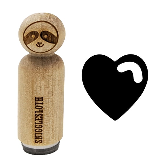 Heart with Swoop Rubber Stamp for Scrapbooking Crafting Stamping - Mini 1/2 Inch