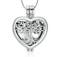 thumbnail image 1 of Heart with Tree of Life Hollow Cremation Pendant Small Urns For Ashes Keepsake Urn Necklace, 1 of 4