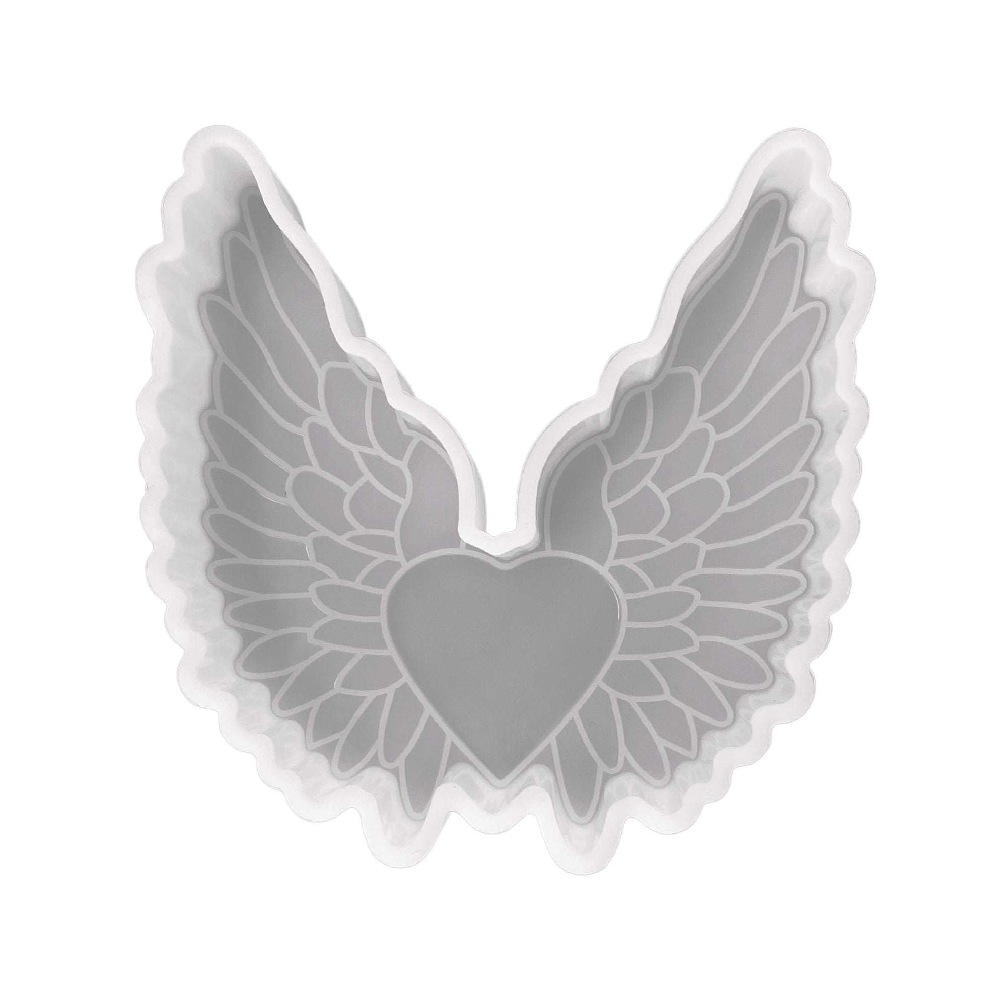 Heart with Wings Silicone Mold | Size 4.75" Wide x 5" Long x 1" Deep | Heart with Wings | Heart Design for Freshie, Soap, Resin, Candles
