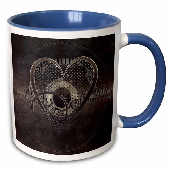 Heart with a metallic texture. feature for the man for Valentines Day 15oz Two-Tone Blue Mug mug-339806-11