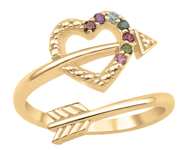 Heart with Arrow Personalized 14k Gold Ring by Jewlster