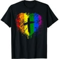 thumbnail image 1 of Heart with cross, Gay Pride, Christian religious T-Shirt, 1 of 4