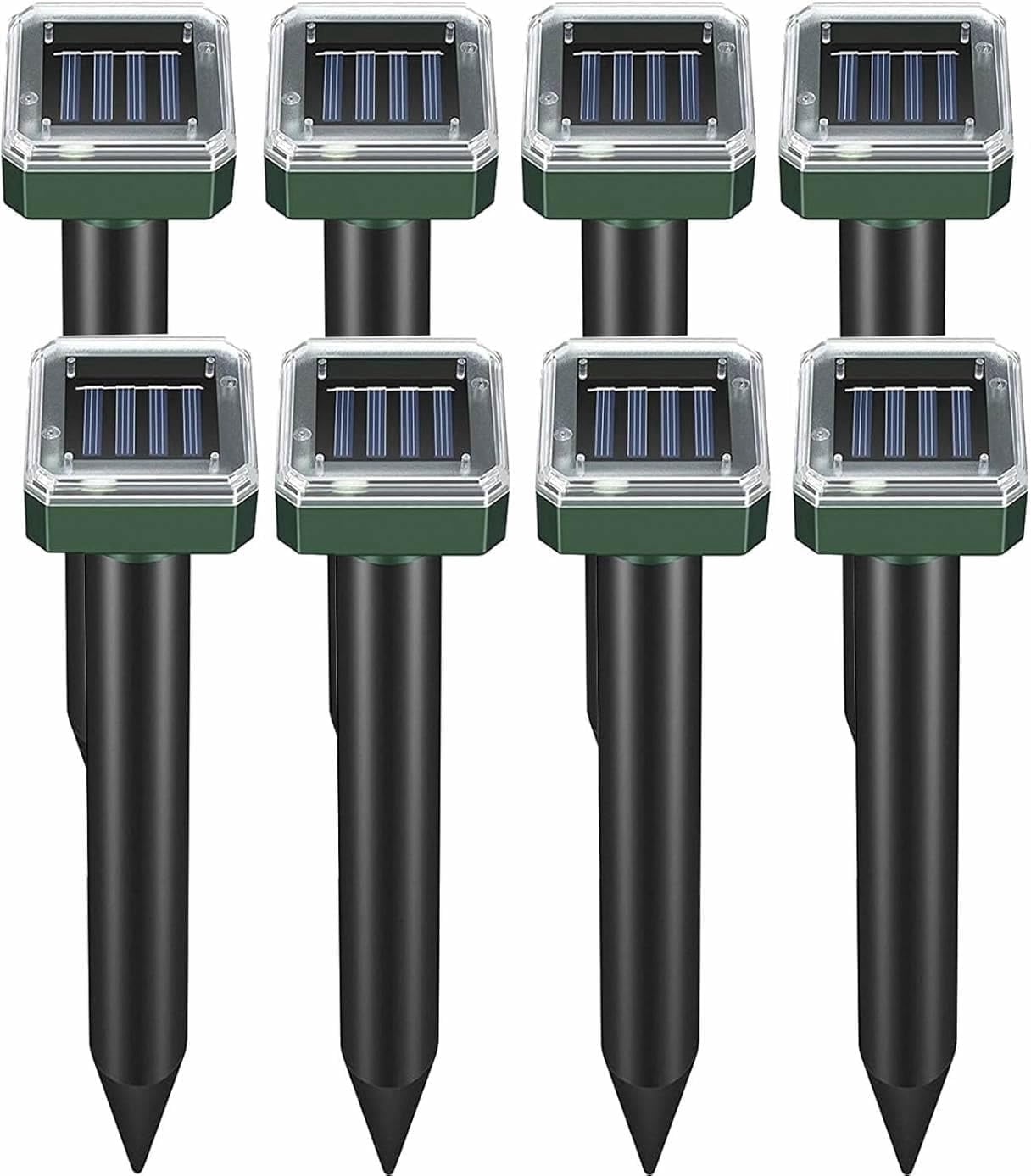 HeartGoods Mole Repellent Solar Powered, 8 Pack Waterproof Ultrasonic Gopher Vole Repellent Outdoor, Rat, Squirrel, Skunk, Repellent for Lawn Garden Yard