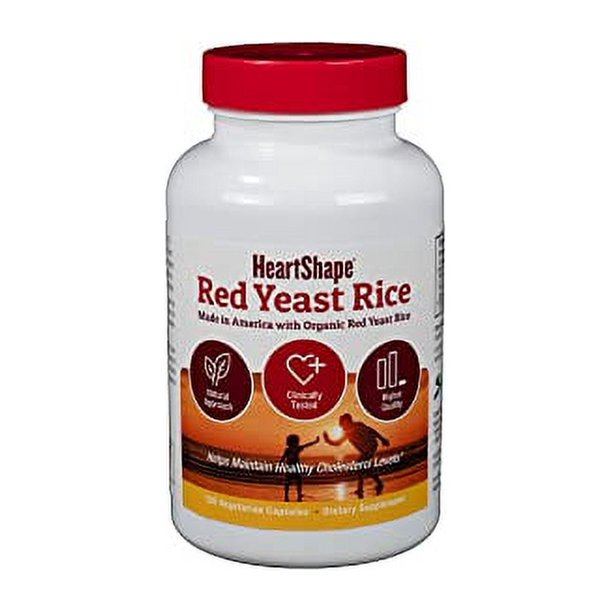 HeartShape OTC Red Yeast Rice, 120 Count