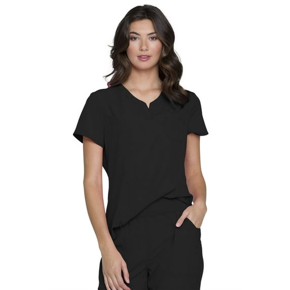 HeartSoul Break On Through Women Scrubs Top V-Neck HS710, XL, Black