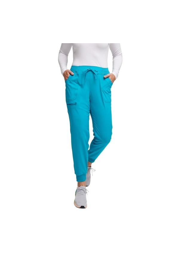 Break On Through Women Scrubs Pant, Low Rise Jogger, HS030, XS, Teal Blue