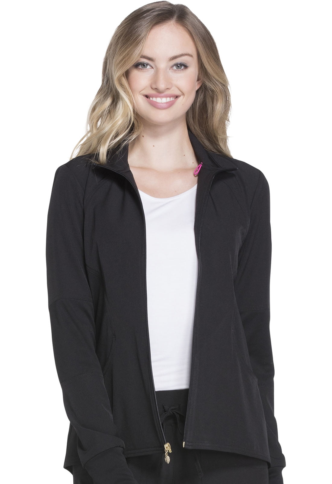 HeartSoul Break On Through Women's Zip Front Warm Up Scrubs Jacket
