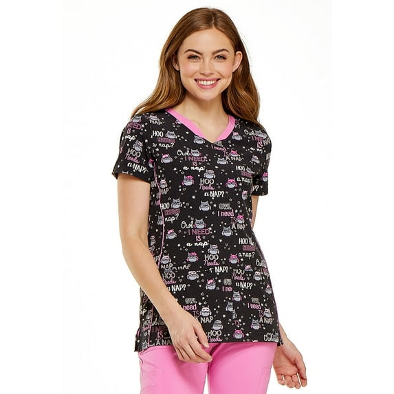 HeartSoul Prints Women's Scrubs Top V-Neck HS601