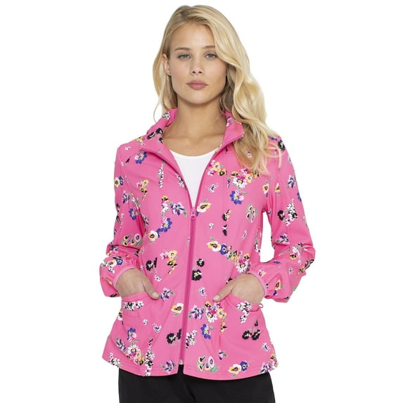 HeartSoul Prints Women's Warm Up Scrubs Jacket Zip Front HS301