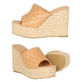 thumbnail image 1 of HeartThentic Women Platform Wedge Mules Espadrille Quilted Vamp Espadrille Spring Summer Lightweight Vegan Leather Wedge Mules by Kayleen, 1 of 7