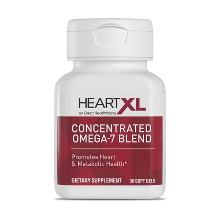 HeartXL Omega-7 Blend, Cardiovascular Health Support, Promotes Healthy Metabolism, Gluten-Free Heart Health Supplement, 30 Soft Gels
