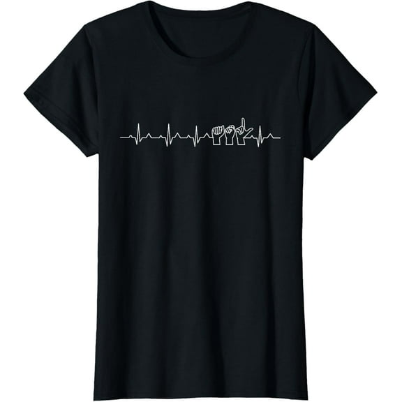 Heartbeat ASL American Sign Language Deaf T-Shirt