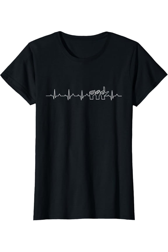 Heartbeat ASL American Sign Language Deaf T-Shirt