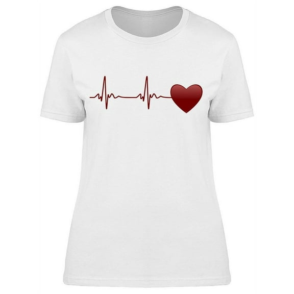 Heartbeat And Heart Symbol  T-Shirt Women -Image by Shutterstock, Female Medium