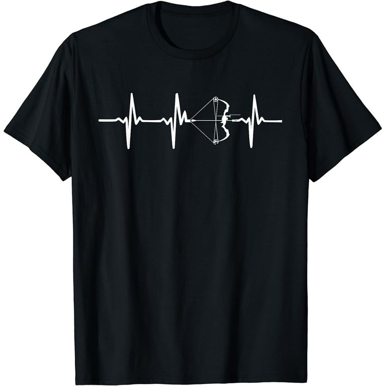 Heartbeat Archery T-Shirt With Bow For Archers Heartbeat Archery T-Shirt With Bow For Archers