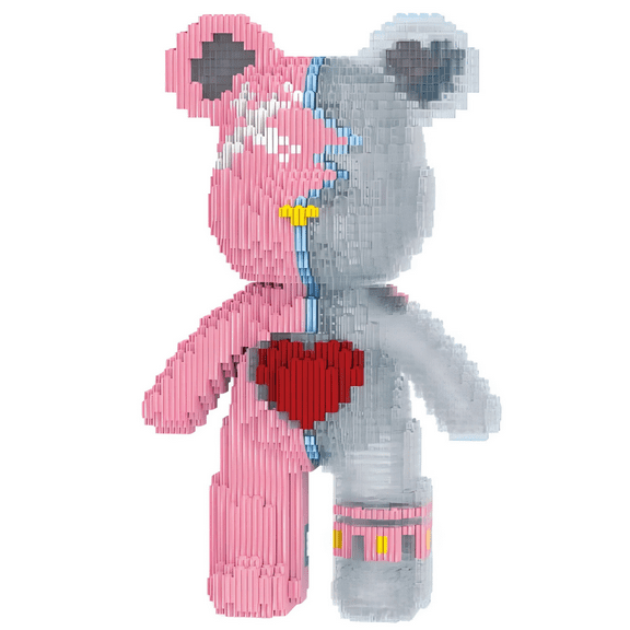 Heartbeat Bear Building Blocks Set, Cute Bear Decor, Gift for Birthdays, Decorative Home Office Table Centerpiece Decor
