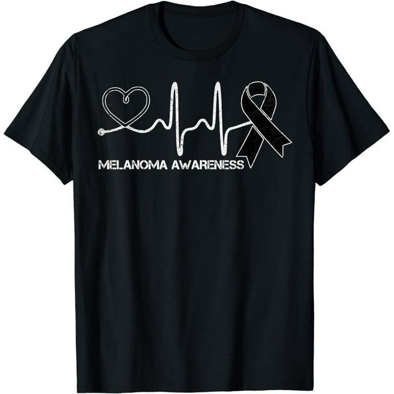 Black Ribbon - Malignant Melanoma Awareness T Shirt Black Ribbon - Malignant Melanoma Awareness T Shirt