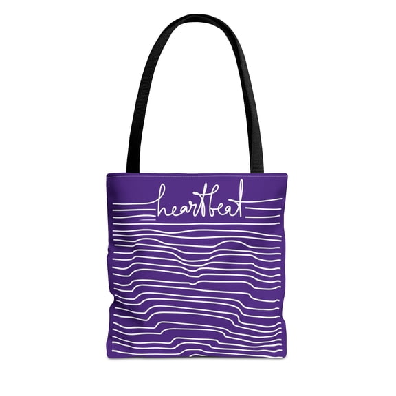 Heartbeat Canvas Tote Bag-Purple