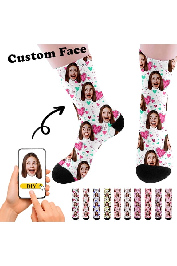 Heartbeat Crew Socks Unisex Fashion Casual Fun Personalized Heart Print Socks Pink2 One Size