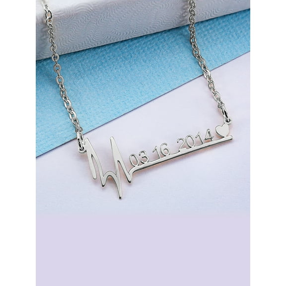 Heartbeat Date Necklace