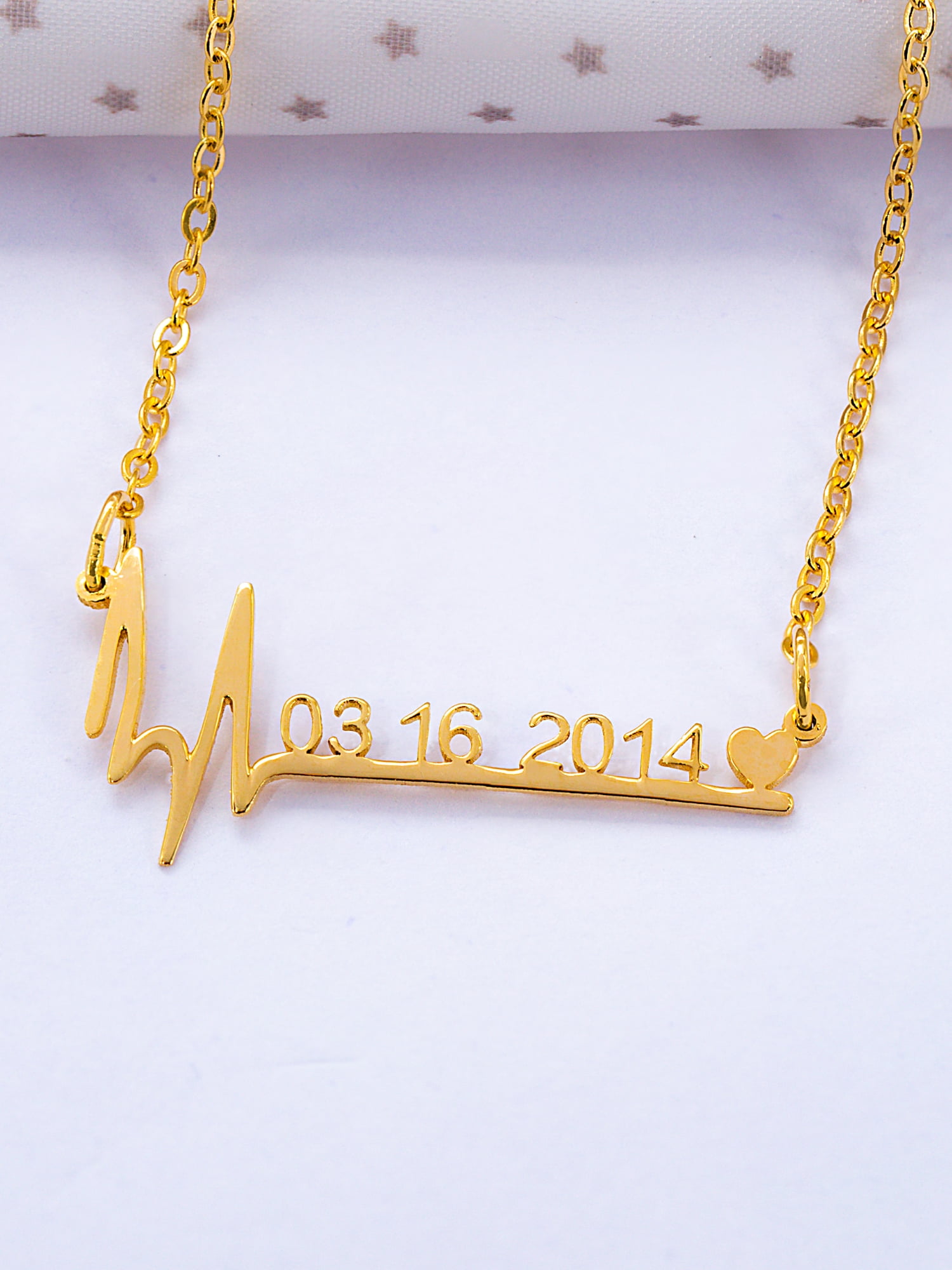 Heartbeat Date Necklace