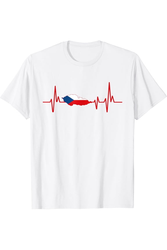 Heartbeat Design Czech Flag Czech Republic T-Shirt