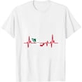 thumbnail image 1 of Heartbeat Design Mexican Flag Mexico Womens T-Shirt White, 1 of 5