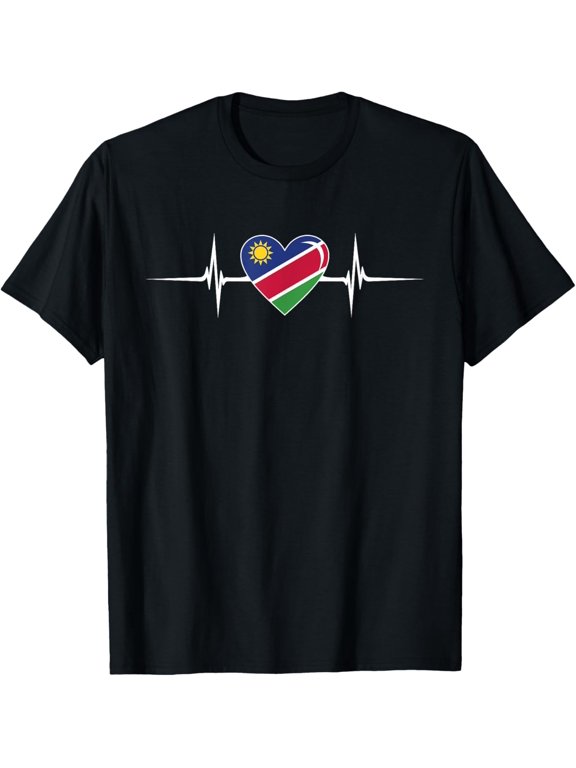 Heartbeat Design Namibian Flag Namibia T-Shirt