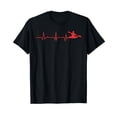 thumbnail image 1 of Heartbeat EKG Line Frequency Kayak With River Canoe Driving T-Shirt, 1 of 5