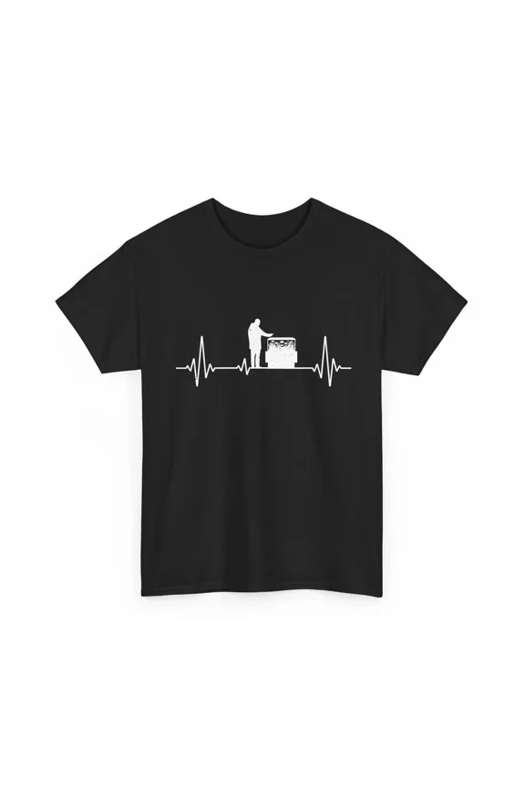 Heartbeat EKG Silhouette Person Passion Work Hobby Pulse Graphic Unisex T Shirt, S-5XL
