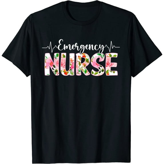 Heartbeat ER Nurse Registered Nurses Week 03 Nursing Women T-Shirt Black