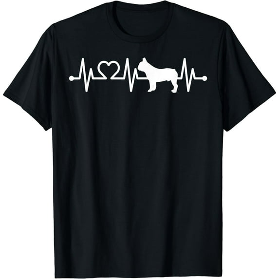 Heartbeat French bulldog Pulse ECG Bouledogue T-Shirt