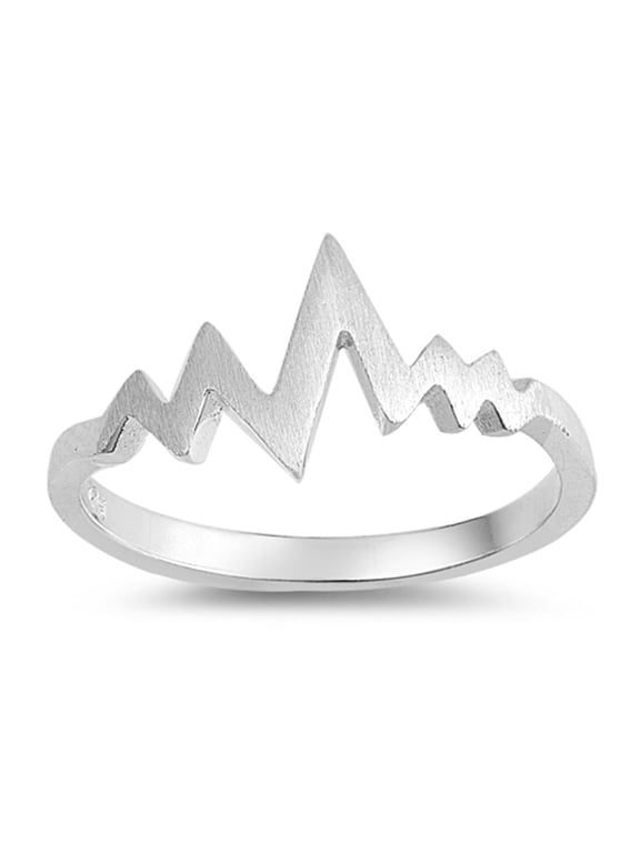 Heartbeat Health Life Ring .925 Sterling Silver Band Jewelry Female Male Unisex Size 8