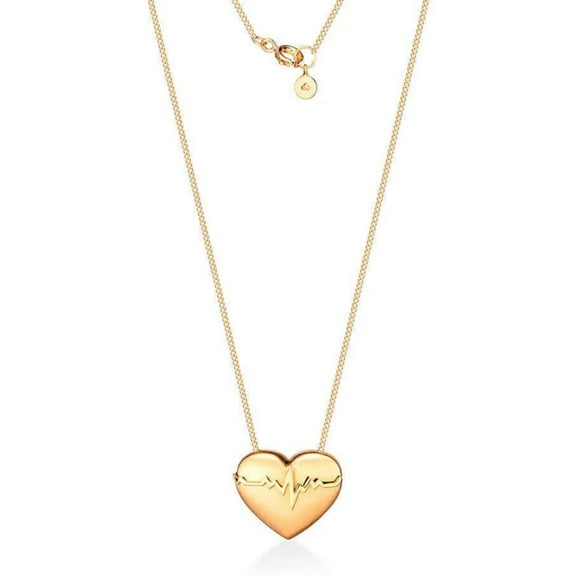 Heartbeat Heart Pendant Necklace, Adjustable Chain Length, Hypoallergenic Jewelry (Gift for Women/Mothers/Wives/Girlfriends)