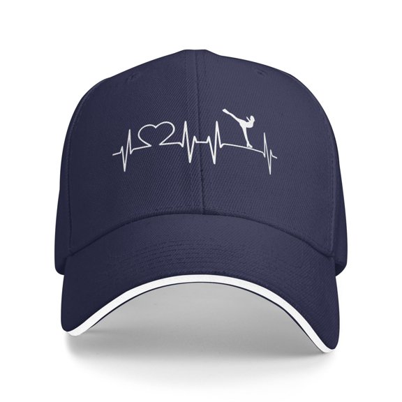 Heartbeat Ice Skating Figure Skater Unisex Adult Baseball Caps Adjustable Casquette Dad Hat Sandwich Cap Outdoors Headwear