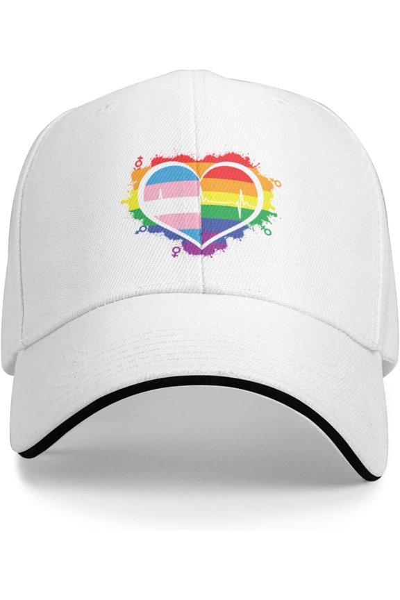 Heartbeat LGBT Pride Free Dad Hugs Gray Cowboy Hat Trucker Hats Men Baseball Hats Snapback Cap